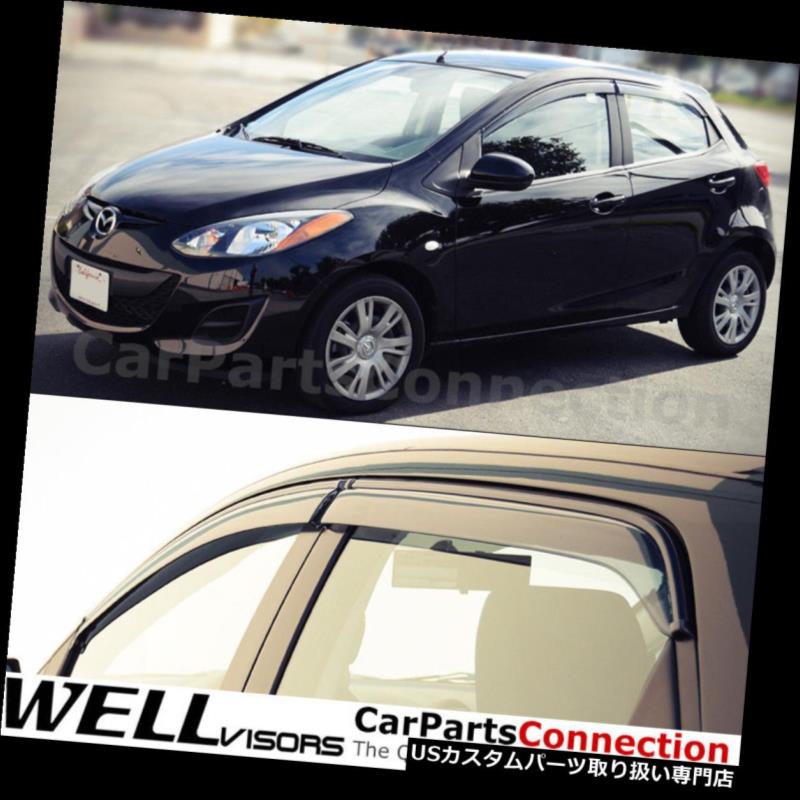 ベントバイザー ドアバイザー レインガード WellVisorsウィンドウバイザー11 - 15マツダ2 HBサイドデフレクター WellVisors Window Visors 11-15 Mazda 2 HB Side Deflectors 【並行輸入品】 30,102円