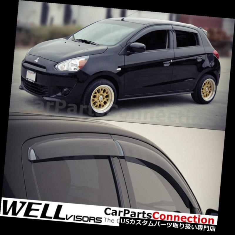ベントバイザー ドアバイザー レインガード WellVisorsウィンドウバイザー2014-2018 Mirage HB Rain Guardウィンドデフレクター WellVisors Window Visors 2014-2018 Mirage HB Rain Guards Wind Deflectors 【並行輸入品】