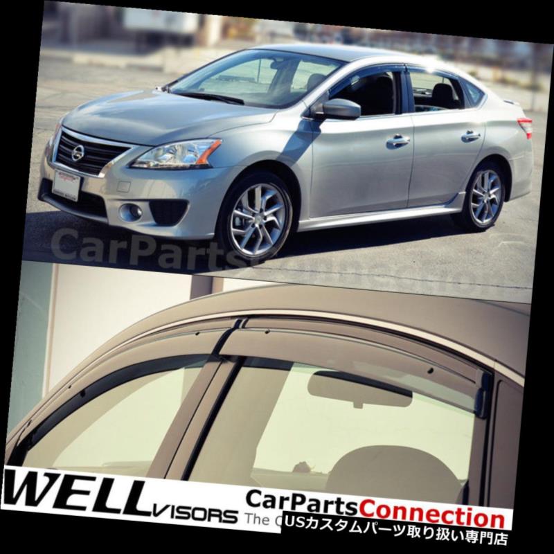 ベントバイザー ドアバイザー レインガード 日産セントラサイドデフレクター用WellVisorsウィンドウバイザー13-18 WellVisors Window Visors 13-18 For Nissan Sentra Side Deflectors 【並行輸入品】