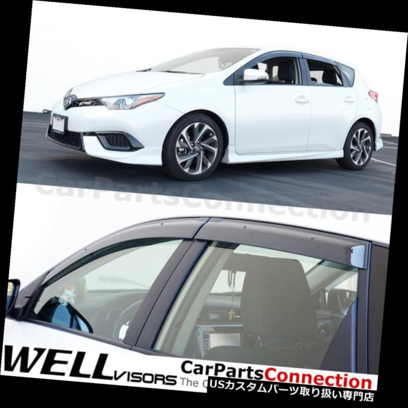 ベントバイザー ドアバイザー レインガード 16-18カローラiM / Scion iMサイドデフレクター用WellVisorsウィンドウバイザー WellVisors Window Visors For 16-18 Corolla iM/Scion iM Side Deflectors 【並行輸入品】