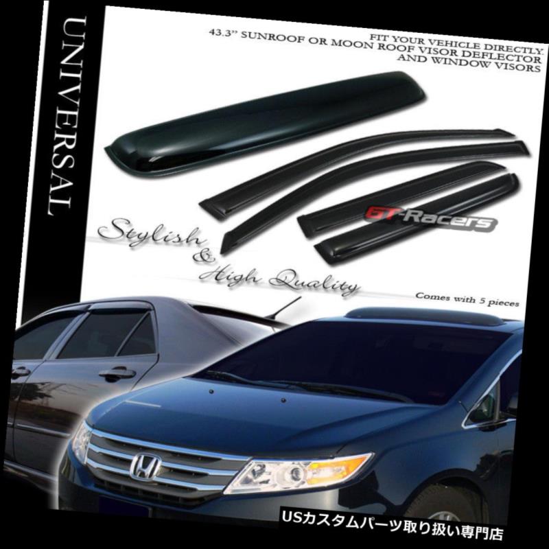 ベントバイザー ドアバイザー レインガード 煙サンシェードベントウィンドウバイザー+サンルーフムーンルーフガード5ピース用03-09 4ランナー Smoke Sun Shade Vent Window Visors+Sunroof Moon Roof Guard 5pc For 03-09 4Runner 【並行輸入品】