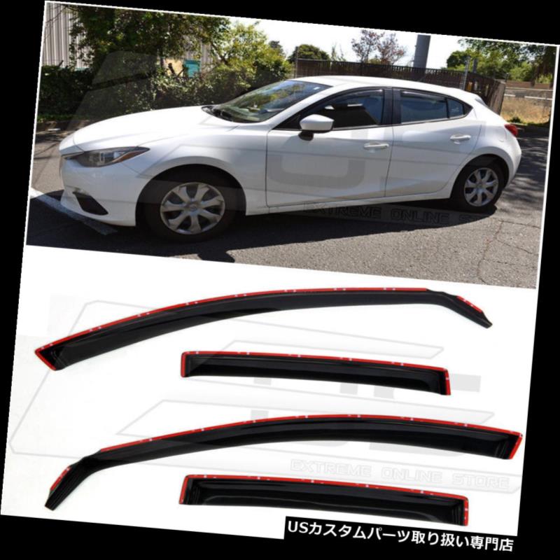 ベントバイザー ドアバイザー レインガード Mazda 3 2014-2018年の煙のためのチャネルのサイドウィンドウのバイザーの雨のデフレクタのEOS EOS In Channel Side Window Visors Rain Deflectors For Mazda 3 2014-2018 Smoke 【並行輸入品】