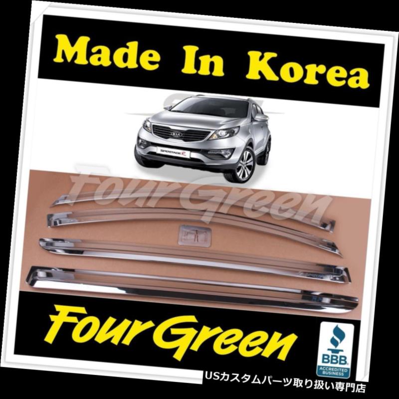 ベントバイザー ドアバイザー レインガード Kia Sportage 10-16用クロームウィンドウベントバイザーレインガードウィンドディフレクターNEW Chrome Window Vent Visors Rain Guards Wind Deflectors for Kia Sportage 10-16 NEW 【並行輸入品】