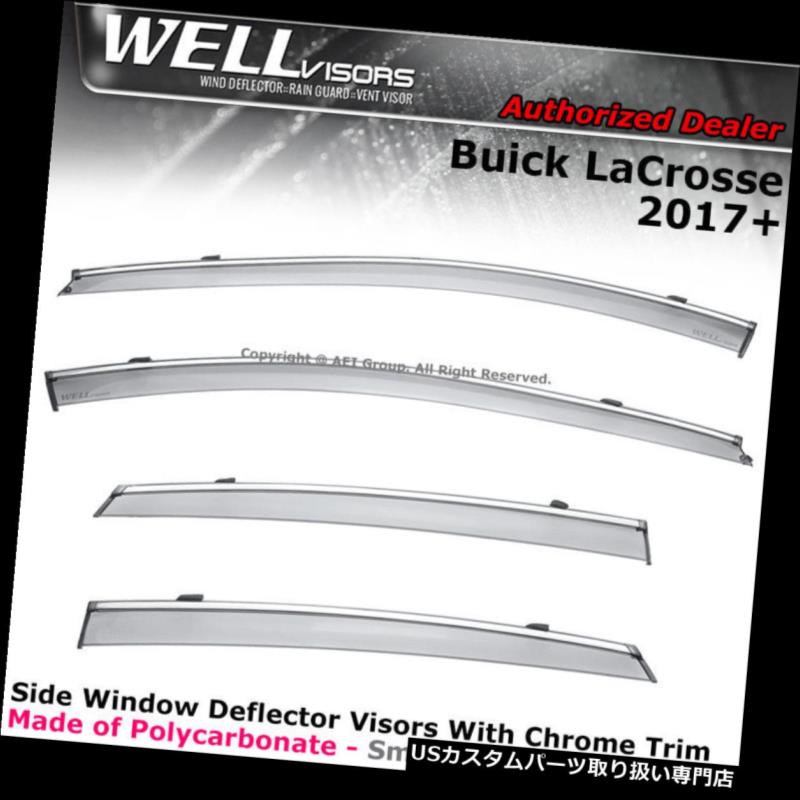 ベントバイザー ドアバイザー レインガード WELLvisors Buick LaCrosse 2017サイドクリップウィザーバイザークローム WELLvisors Buick LaCrosse 2017 Side Clip on Window Visors Chrome 【並行輸入品】
