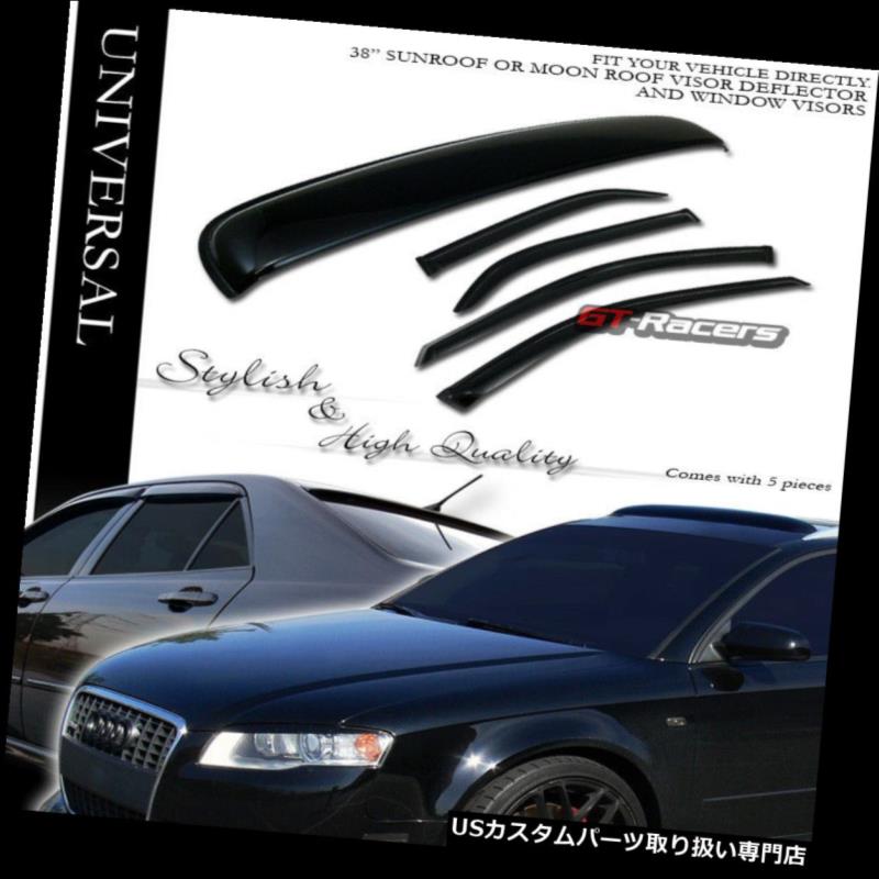 ベントバイザー ドアバイザー レインガード サンルーフムーンルーフガード付きスモークサンシェードベントウィンドウバイザー98-02 Accord 4D / 4Dr Smoke Sun Shade Vent Window Visors w/Sunroof Moon Roof Guard 98-02 Accord 4D/4Dr 【並行輸入品】
