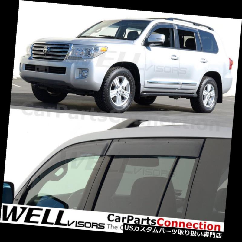 ベントバイザー ドアバイザー レインガード WellVisorsウィンドウバイザー08-18トヨタLandcruiserサンバイザーデフレクター WellVisors Window Visors 08-18 Toyota Landcruiser Sun Visors Deflectors 【並行輸入品】