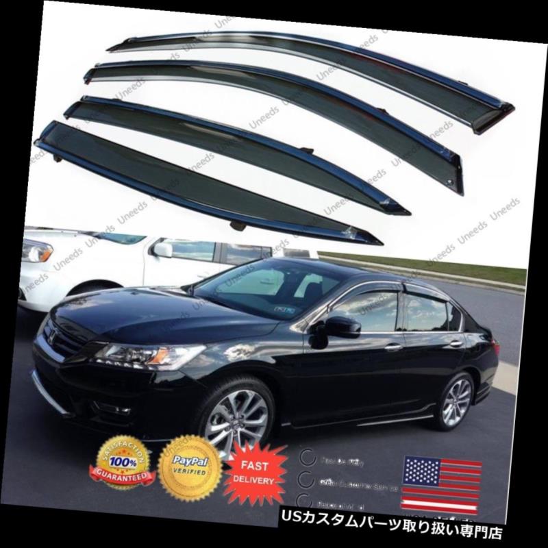ベントバイザー ドアバイザー レインガード Honda Accord 2013-2017用OEスタイルウィンドウベントバイザーサンレインウィンドデフレクター OE Style Window Vent Visors Sun Rain Wind Deflectors for Honda Accord 2013-2017 【並行輸入品】