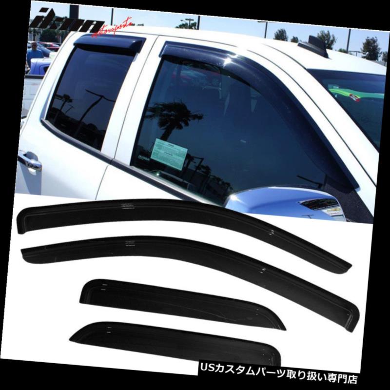 ベントバイザー ドアバイザー レインガード 14-18 Silverado 1500 Sierra拡張キャブアクリルウィンドウバイザー4Pcセットにフィット Fits 14-18 Silverado 1500 Sierra Extended Cab Acrylic Window Visors 4Pc Set 【並行輸入品】