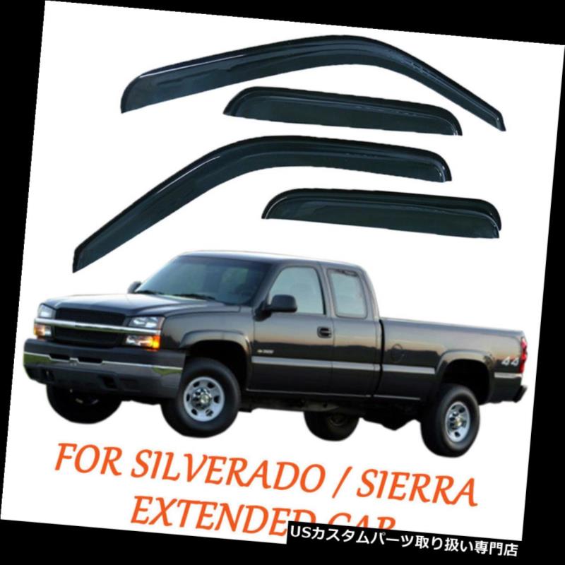 ベントバイザー ドアバイザー レインガード GMC Sierra Extended Cab 99-06 07モデルクラシック用レインガードサイドウィンドウバイザー Rain Guard Side Window Visors for GMC Sierra Extended Cab 99-06 07-Model Classic 【並行輸入品】