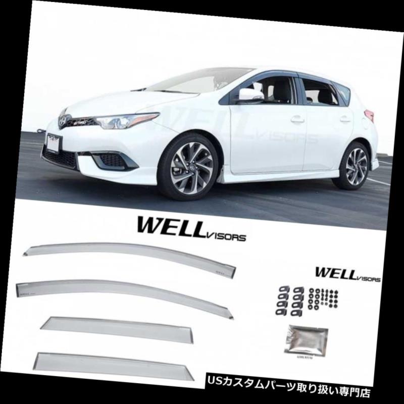 ベントバイザー ドアバイザー レインガード Corolla iM / Scion iM 16-18クリップ用ウェリバイザーレインウィンドベントバイザープレミアム WELLvisors For Corolla iM/Scion iM 16-18 Clip on Rain Wind Vent Visors Premium 【並行輸入品】