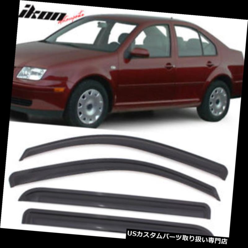 ベントバイザー ドアバイザー レインガード 99-05 VW Jettaアクリルウィンドウバイザー4個セットにフィット Fits 99-05 VW Jetta Acrylic Window Visors 4Pc Set 【並行輸入品】