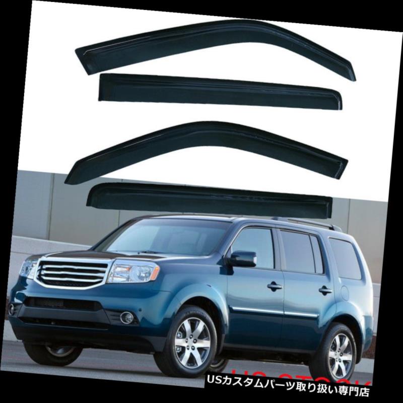 ベントバイザー ドアバイザー レインガード Honda Pilot 2009-2015用スモークウィンドウバイザーベントレインサンウィンドガードシェード Smoke Window Visors Vent Rain Sun Wind Guard Shade for Honda Pilot 2009-2015 US 【並行輸入品】
