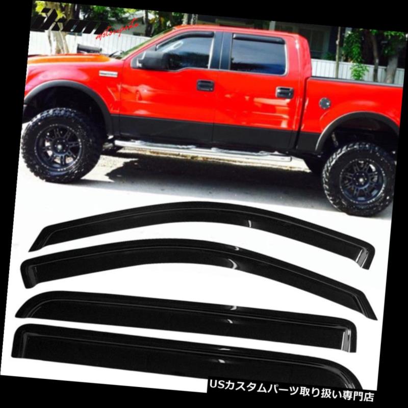 ベントバイザー ドアバイザー レインガード 04-08 Ford F150 Supercrew Cabアクリルウィンドウバイザー4Pcセットにフィット Fits 04-08 Ford F150 Supercrew Cab Acrylic Window Visors 4Pc Set 【並行輸入品】