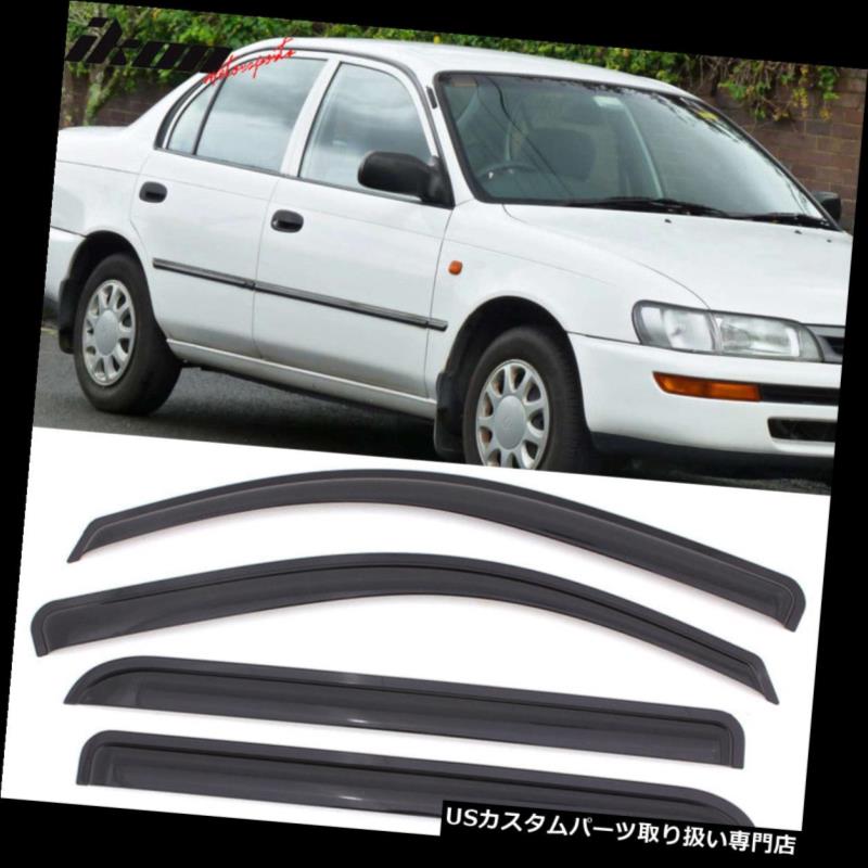 ベントバイザー ドアバイザー レインガード 93-97トヨタカローラアクリルウィンドウバイザー4個セットにフィット Fits 93-97 Toyota Corolla Acrylic Window Visors 4Pc Set 【並行輸入品】