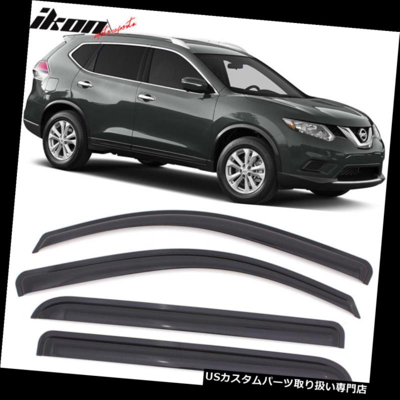 ベントバイザー ドアバイザー レインガード 14-17日産ローグアクリルウィンドウバイザー4個セット Fits 14-17 Nissan Rogue Acrylic Window Visors 4Pc Set 【並行輸入品】