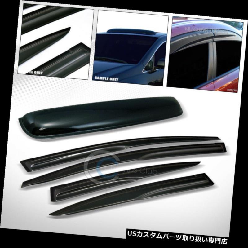 ベントバイザー ドアバイザー レインガード フィット12-15ホンダシビックセダンMUタイプシェードベントウィンドウバイザー+ Moonroo fルーフガード Fit 12-15 Honda Civic Sedan MU Type Shade Vent Window Visors+Moonroof Roof Guard 【並行輸入品】