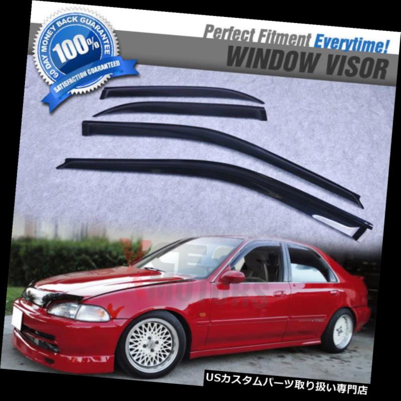 ベントバイザー ドアバイザー レインガード 92-95ホンダシビックセダンウィンドウバイザー4個セット For 92-95 Honda Civic Sedan Window Visors 4Pc Set 【並行輸入品】 27,944円