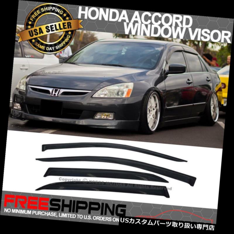 ベントバイザー ドアバイザー レインガード 03-07ホンダアコードセダンウィンドウバイザー4個セット For 03-07 Honda Accord Sedan Window Visors 4Pc Set 【並行輸入品】