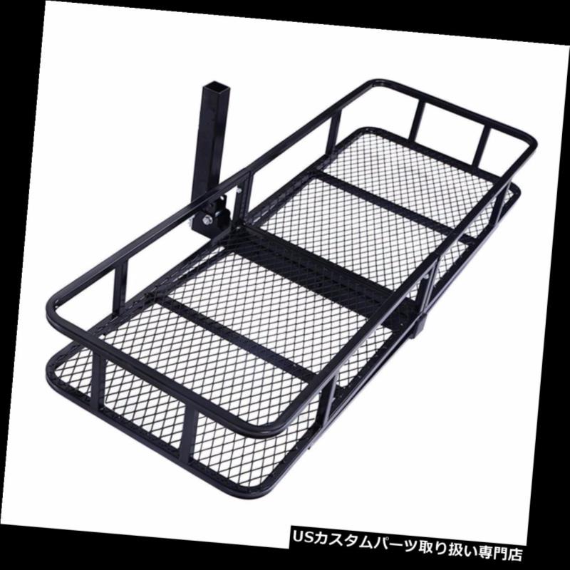 カーゴ ルーフ キャリア 60 '折りたたみ荷物貨物バスケットキャリアトラックSUVトレーラーレシーバーヒッチラック 60'' Folding Luggage Cargo Basket Carrier Truck SUV Trailer Receiver Hitch Rack 【並行輸入品】