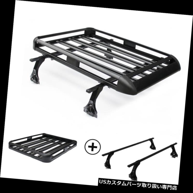 38 アルミクロスバールーフラックsuvトップ貨物荷物キャリア 黒50 キャリア Black 38 Aluminum 黒50 Crossbar Rack ルーフ Suv カーゴ Suv 50 X Rack Cargo Roof Top Luggage Carrier World倉庫 店車用品 バイク用品 車用品 キャリア ラック ルーフラック