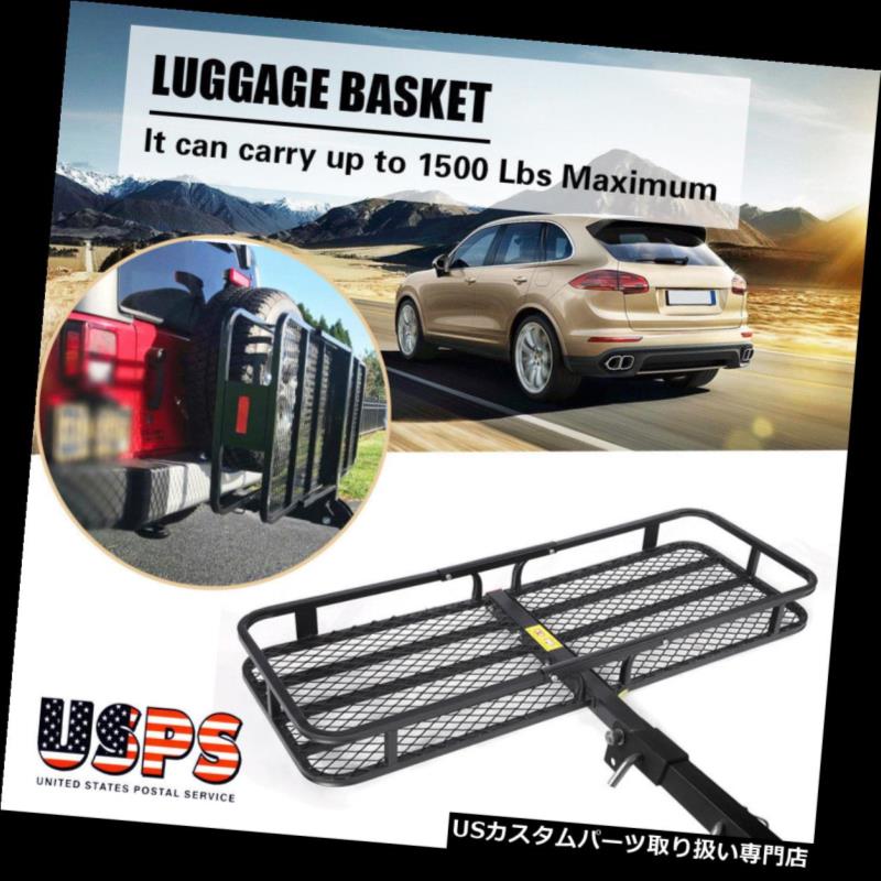 カーゴ ルーフ キャリア 鋼鉄折りたたみ荷物の貨物バスケットのキャリアSUVトラックのトレーラーの受信機のヒッチラック Steel Folding Luggage Cargo Basket Carrier SUV Truck Trailer Receiver Hitch Rack 【並行輸入品】