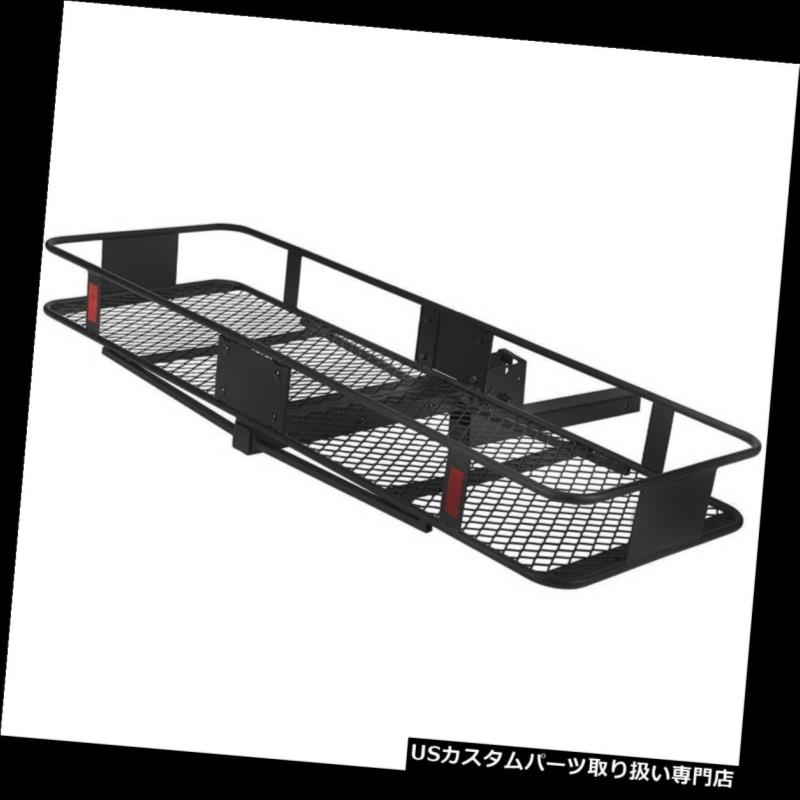 カーゴ ルーフ キャリア 黒折りたたみ荷物貨物バスケットキャリアトラックSUVトレーラーレシーバーヒッチラック Black Folding Luggage Cargo Basket Carrier Truck SUV Trailer Receiver Hitch Rack 【並行輸入品】
