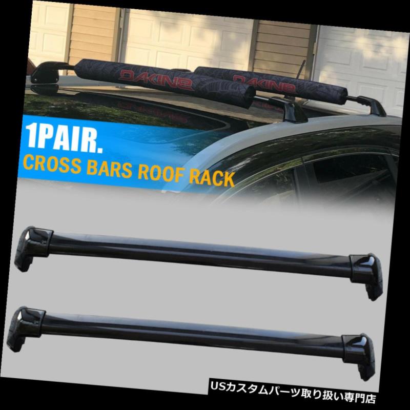 カーゴ ルーフ キャリア 2012-2015年ホンダCRVブラックルーフラッククロスバートップボルトキャリアへのボルトオン For 2012-2015 Honda CRV Black Roof Rack Cross Bars Bolt-On to Top Cargo Carrier 【並行輸入品】