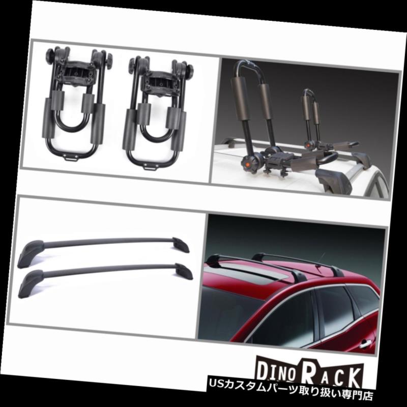 カーゴ ルーフ キャリア フィット07-12マツダCX-7 BLKアルミルーフラッククロスバー+ Jバーカヤックキャリア新しい Fit 07-12 Mazda CX-7 Blk Aluminum Roof Rack Cross Bars+J-Bar Kayak Carriers New 【並行輸入品】