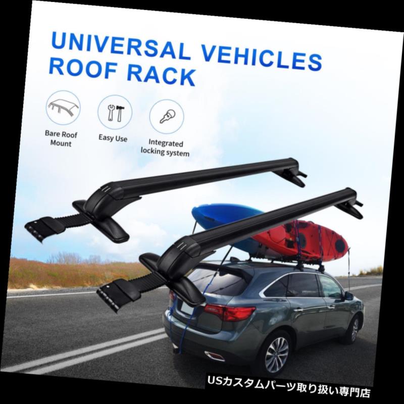 カーゴ ルーフ キャリア 調節可能なアルミニウム車の上のルーフラックのクロスバーの荷物のキャリアの貨物132LBS Aluminum Car Top Roof Rack Cross Bar Luggage Carrier Cargo 132LBS Adjustable 【並行輸入品】 50,754円
