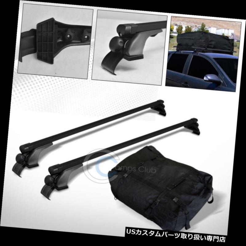 カーゴ ルーフ キャリア 50 "BLKスクエアウィンドウ枠ルーフラッククロスバー+防水カーゴキャリーバッグC03 50" BLK SQUARE WINDOW FRAME ROOF RACK CROSS BAR+WATERPROOF CARGO CARRIER BAG C03 【並行輸入品】｜カスタムパーツ WORLD倉庫