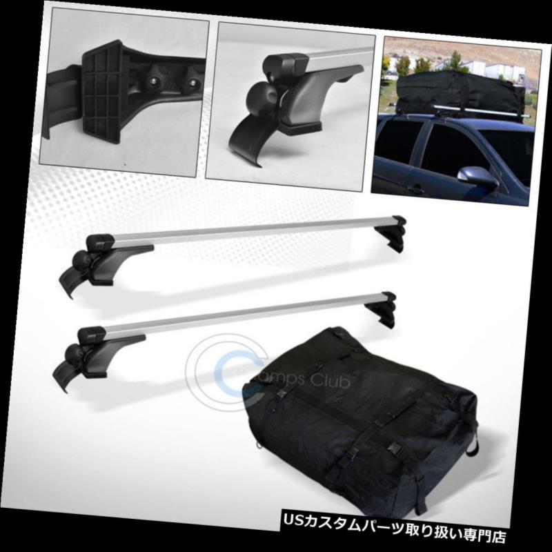 カーゴ ルーフ キャリア 50インチスクエアウィンドウフレームルーフラッククロスバーキット+防水カーゴバッグC06 50\