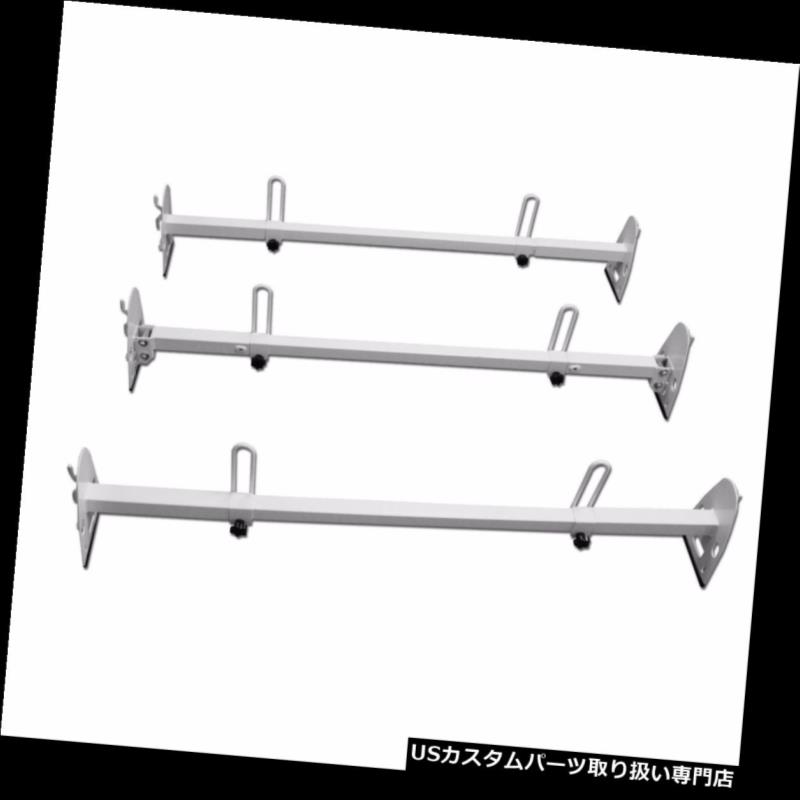 カーゴ ルーフ キャリア ユニバーサルバンルーフトップラダーラック3バーセットカーゴキャリアスチールホワイト Universal Van Roof Top Ladder Racks 3 Bar Set Cargo Carrier Steel White 【並行輸入品】｜カスタムパーツ WORLD倉庫
