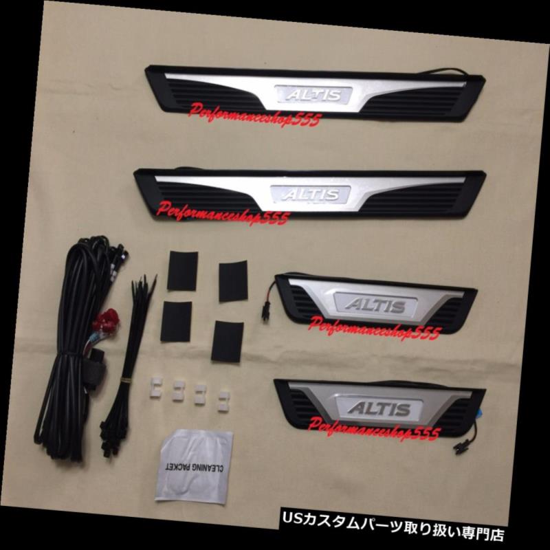 LEDステップライト '2014 - トヨタALTIS LEDライトドアシルプレートステンレススチールOEスタイル - アウター '2014-on Toyota ALTIS LED Light Door Sill Plate Stainless Steel OE Style-Outer 【並行輸入品】