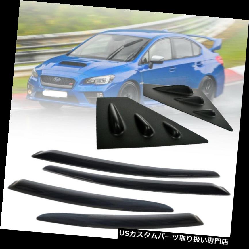 ウィンドウルーバー SUBARU WRX STIマットブラックウィンドウルーバーベント+ウィンドウバイザーレインシェード FOR SUBARU WRX STI MATTE BLACK WINDOW LOUVER VENT + WINDOW VISOR RAIN SHADE 【並行輸入品】