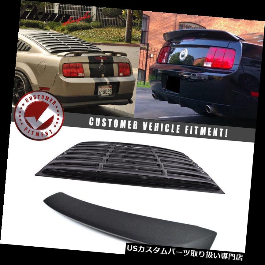 ウィンドウルーバー フィット05-09フォードマスタングリアウィンドウルーバー+ OEスタイルトランクスポイラーマットブラック Fits 05-09 Ford Mustang Rear Window Louver + OE Style Trunk Spoiler Matte Black 【並行輸入品】