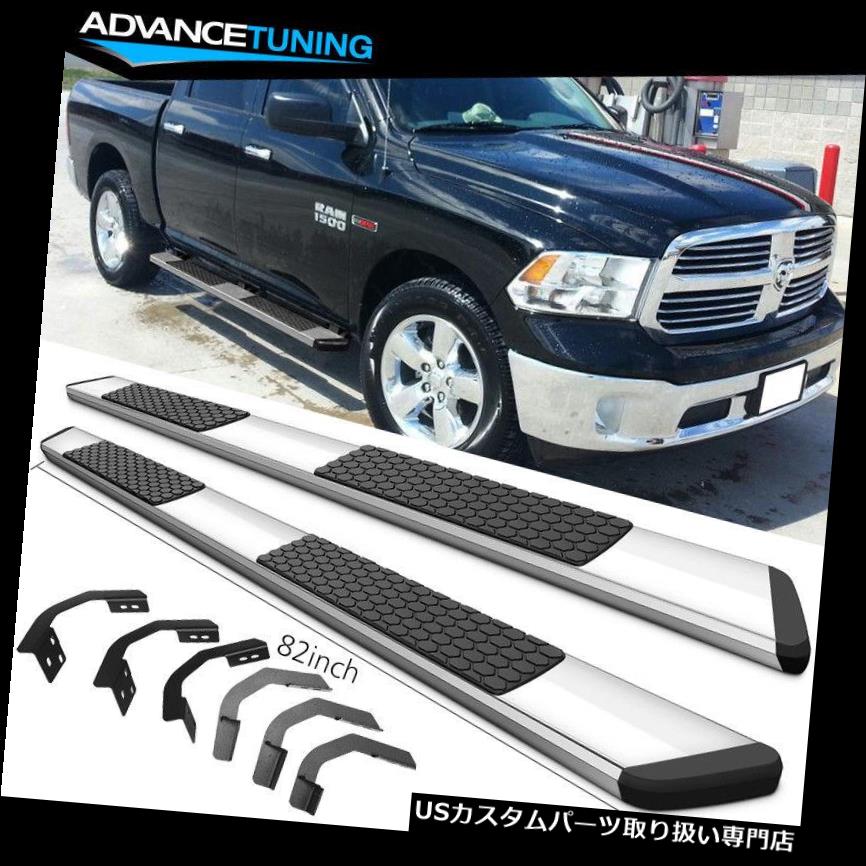 サイドステップ フィット09-16ダッジラムクルーキャブ82インチOEスタイルクロームナフバーランニングボード Fits 09-16 Dodge Ram Crew Cab 82inch OE Style Chrome Nerf Bar Running Boards 【並行輸入品】