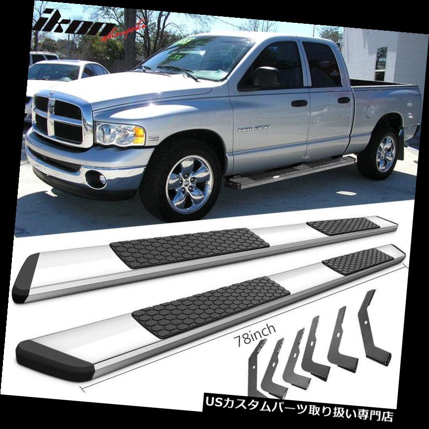サイドステップ フィット02-08ダッジラムクワッドキャブ78インチOEスタイルステップバーランニングボードクローム Fits 02-08 Dodge Ram Quad Cab 78inch OE Style Step Bars Running Boards Chrome 【並行輸入品】