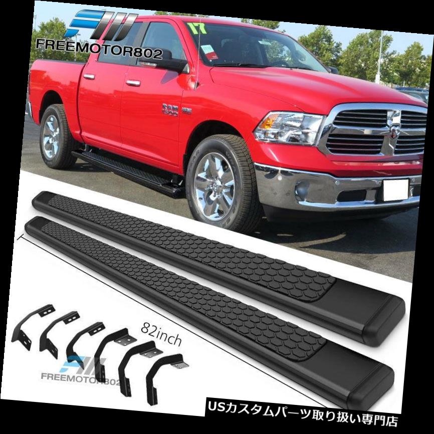 サイドステップ 09-18ダッジラムクルーキャブ82インチOEスタイルランニングボードブラック Fits 09-18 Dodge Ram Crew Cab 82inch OE Style Running Boards Black 【並行輸入品】