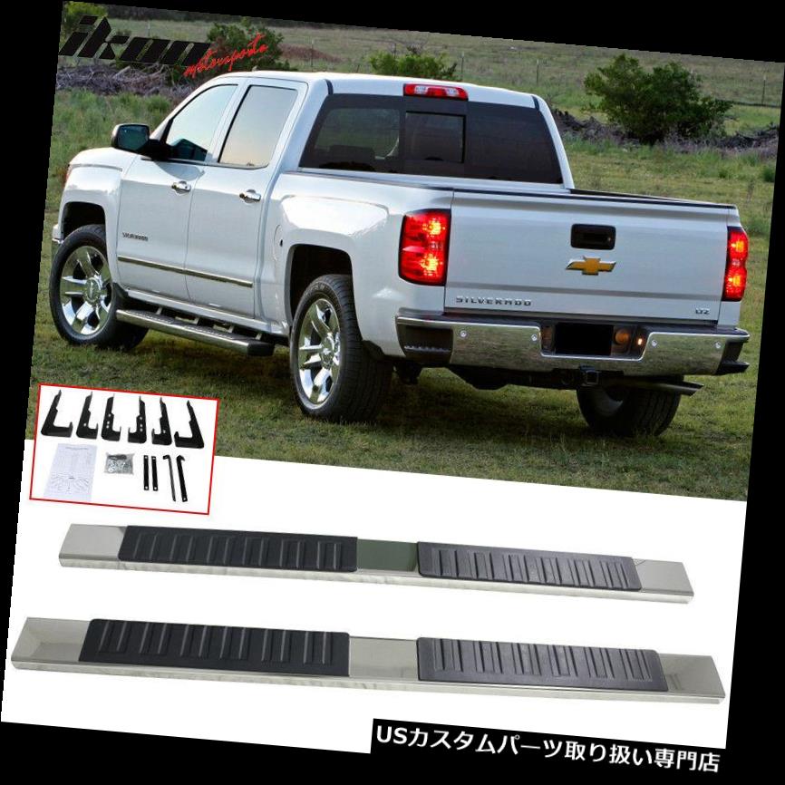 サイドステップ 99-13 Silverado Ext CabサイドステップNerfバーランニングボードSSクローム6インチにフィット Fits 99-13 Silverado Ext Cab Side Step Nerf Bar Running Boards SS Chrome 6inch 【並行輸入品】
