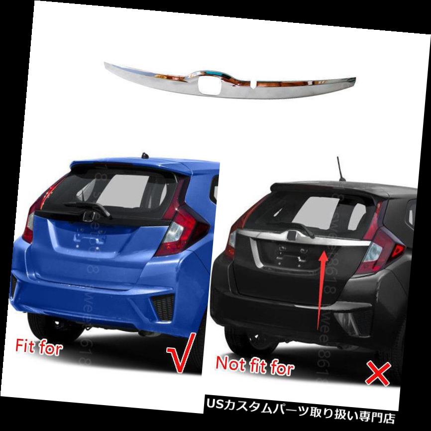 クロームカバー メッキカバー ホンダフィット2015-17のためのクロム後部ドアのロゴの後部トランクのふたの形成カバートリム Chrome Rear Door Logo Rear Trunk Lid Moulding Cover Trim For Honda Fit 2015-17 【並行輸入品】