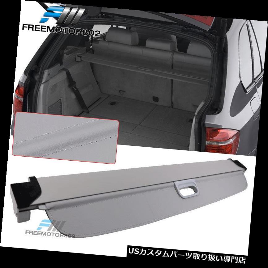 リアーカーゴカバー 07-13 BMW X 5 Tonneauカバー後部引き込み式貨物カバーPUレザーグレーにフィット Fits 07-13 BMW X5 Tonneau Cover Rear Retractable Cargo Cover PU Leather Grey 【並行輸入品】