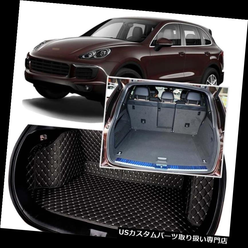 リアーカーゴカバー ポルシェカイエン11-18用ブラックリアトランクカバーカーゴマットシート＆フロアプロテクター Black Rear Trunk Cover Cargo Mats Seat&Floor Protector For Porsche Cayenne 11-18 【並行輸入品】