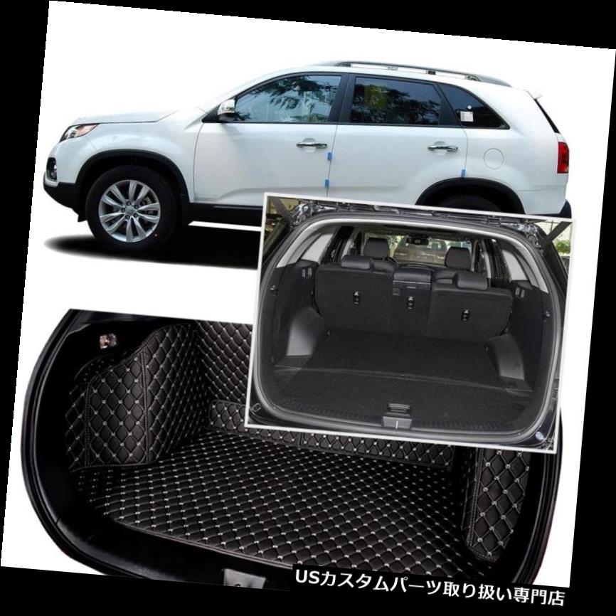リアーカーゴカバー Kia Sorento 5シート用ブラックリアトランクカバーカーゴマットシート＆フロアプロテクター Black Rear Trunk Cover Cargo Mats Seat&Floor Protector For Kia Sorento 5 Seats 【並行輸入品】
