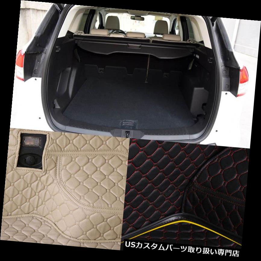 リアーカーゴカバー フォードレザーのPUレザーリアトランクカーゴライナープロテクターマットシートバックカバー PU Leather Rear Trunk Cargo Liner Protector Mat Seat Back Cover For Ford Kuga 【並行輸入品】