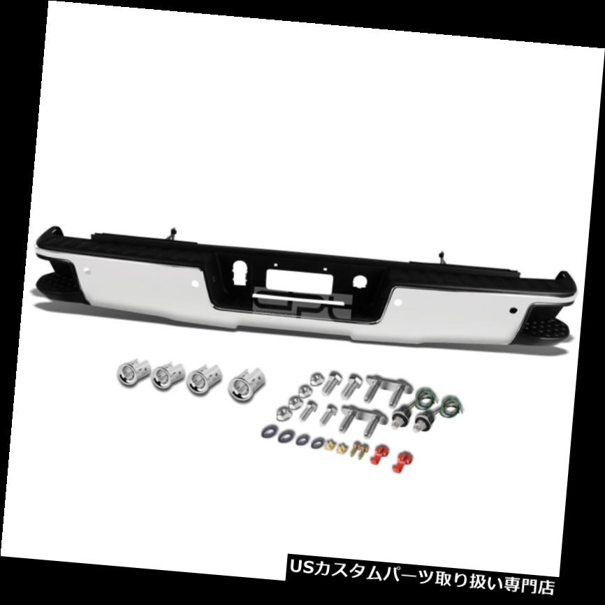 リアステップバンパー 14-17 Silverado / Sier raクロームリアバンパー（ステップパッド付き）+パーキングセンサーホール Fit 14-17 Silverado/Sierra Chrome Rear Bumper With Step Pad+Parking Sensor Holes 【並行輸入品】