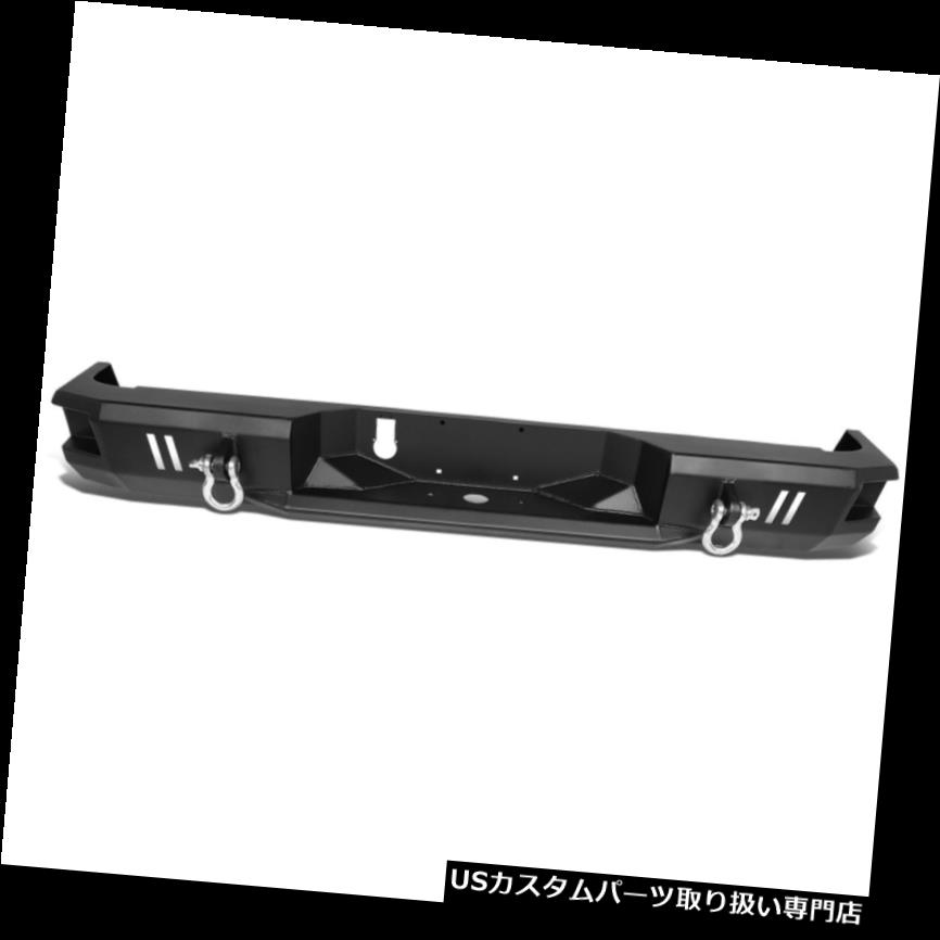 リアステップバンパー フィット09-18 RAMトラックブラックリアヘビーデューティスチールステップバンパーフェイスバーw / Dリング Fit 09-18 RAM Truck Black Rear Heavy Duty Steel Step Bumper Face Bar w/D-Rings 【並行輸入品】