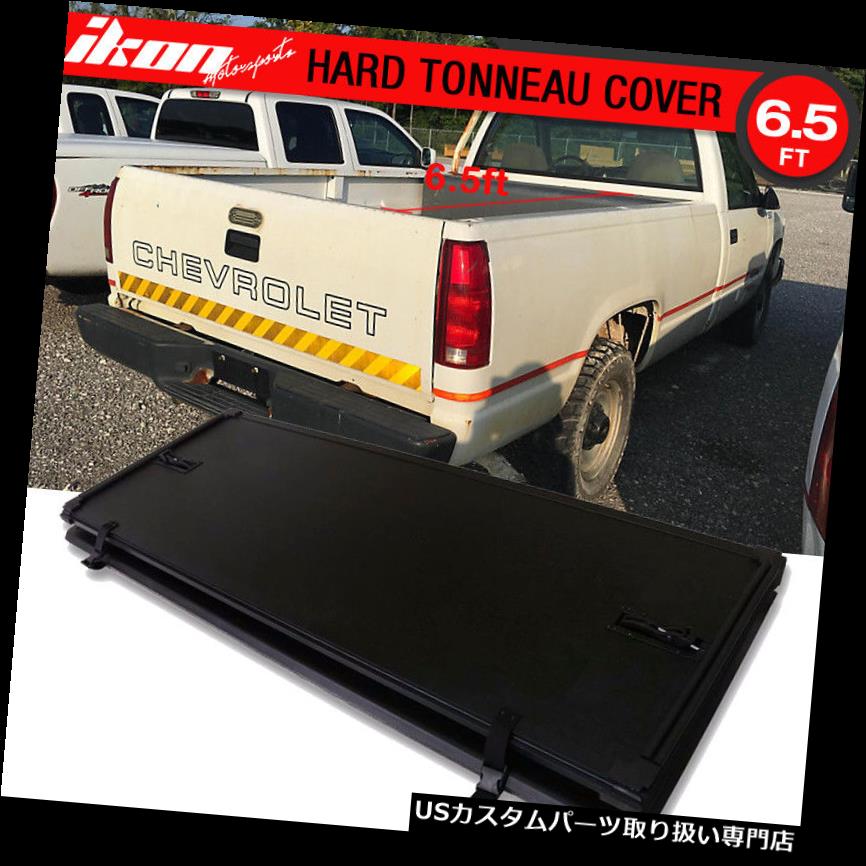 トノーカバー トノカバー フィット88-00 GMC Sierra CK 6.5ftベッドロック三つ折りハードソリッドトノーカバーブラック Fits 88-00 GMC Sierra CK 6.5ft Bed Lock Tri-Fold Hard Solid Tonneau Cover Black 【並行輸入品】