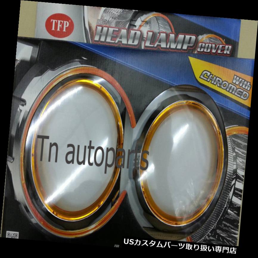 ヘッドライトカバー シボレーソニック4ドアセダン2012-ON用クロム+オレンジリングヘッドライトカバー CHROME+ORANGE RING HEAD LAMP LIGHT COVER FOR CHEVROLET SONIC 4DOOR SEDAN 2012-ON 【並行輸入品】