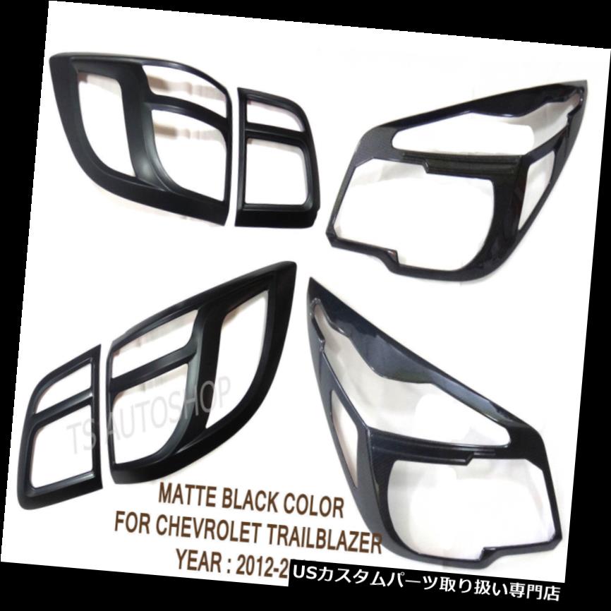 ヘッドライトカバー マットブラックヘッド+テールライトランプカバーフィットシボレーTrailblazer Suv 2012-2015 Matte Black Head+Tail Light Lamp Cover Fit Chevrolet Trailblazer Suv 2012-2015 【並行輸入品】