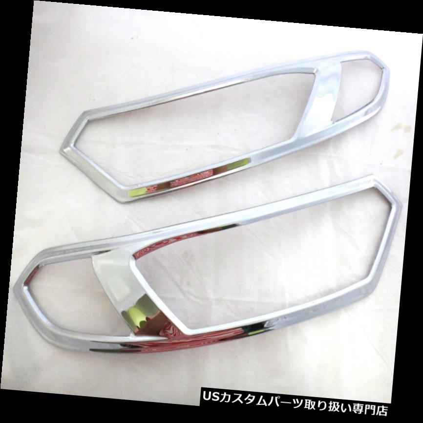 ヘッドライトカバー クロムフロントヘッドライトカバーのトリムフォードエコスポーツハッチバックSUV 1.5 L 2014 CHROME FRONT HEAD LAMP LIGHT COVER TRIM FORD ECOSPORT HATCHBACK SUV 1.5L 2014 【並行輸入品】
